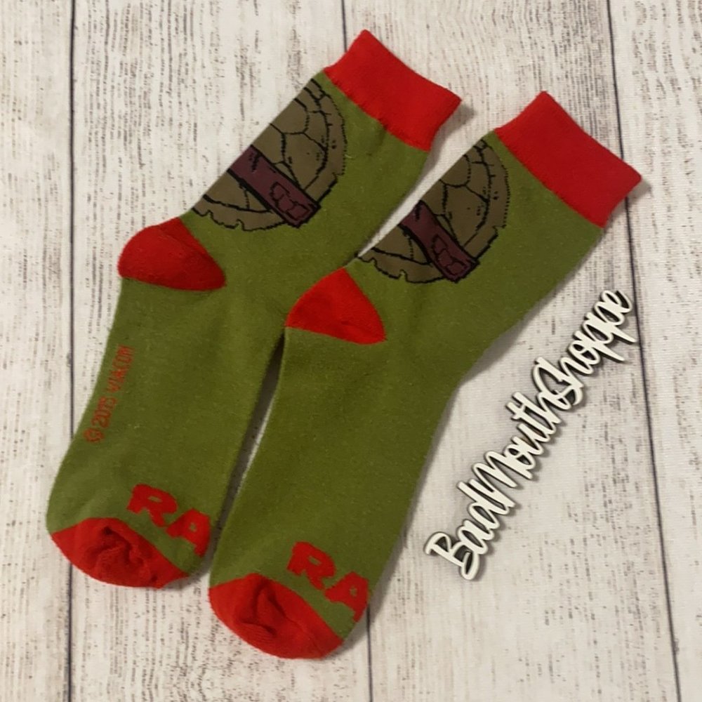 Teenage Mutant Ninja Turtles TMNT Raphael Mens Unisex Character Cartoon Socks